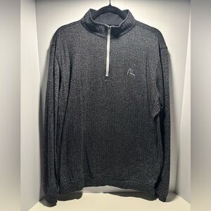Rhoback Men's Charcoal and White Q Zip-Up Sweater Men’s Medium